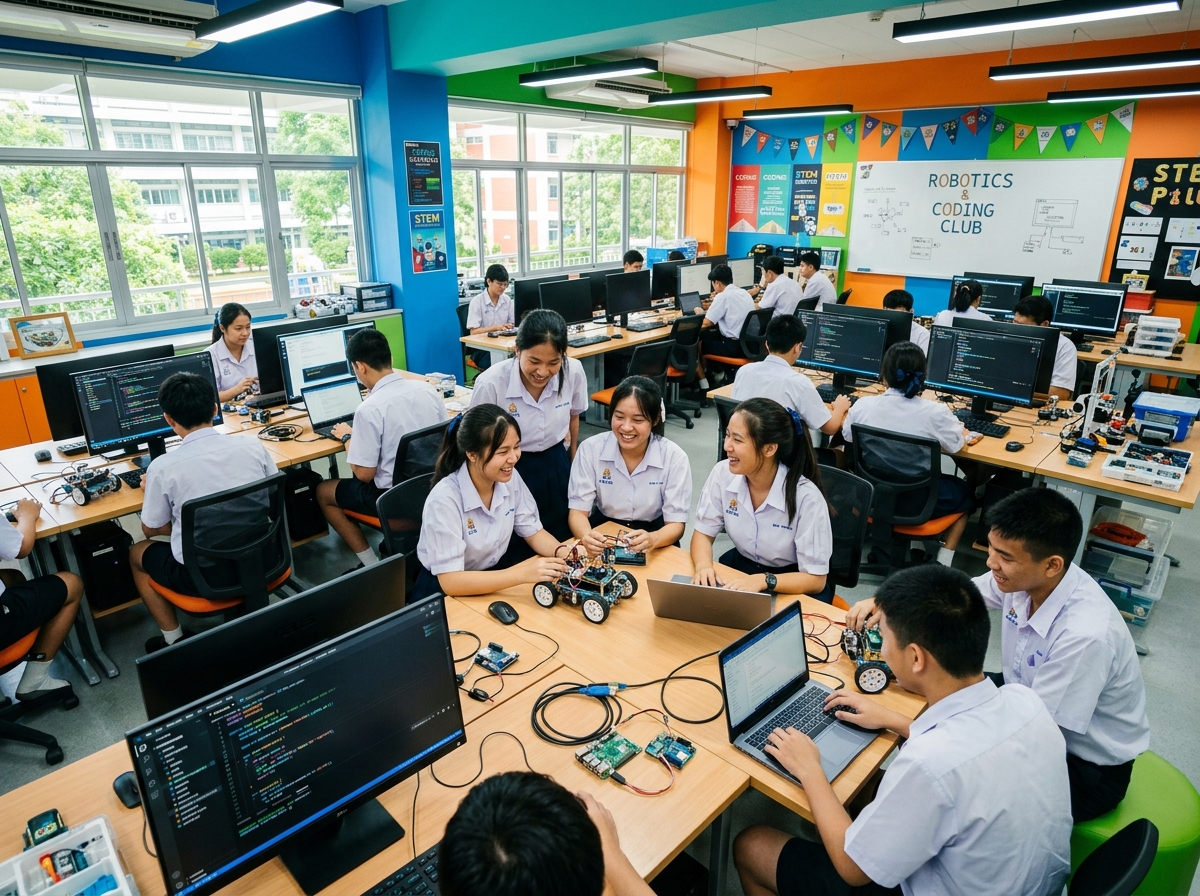 บรรยากาศการเรียนรู้คณิตศาสตร์ด้วยสื่อปฏิสัมพันธ์ GeoGebra